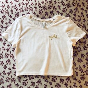 Alpha Phi Crop Top T Shirt